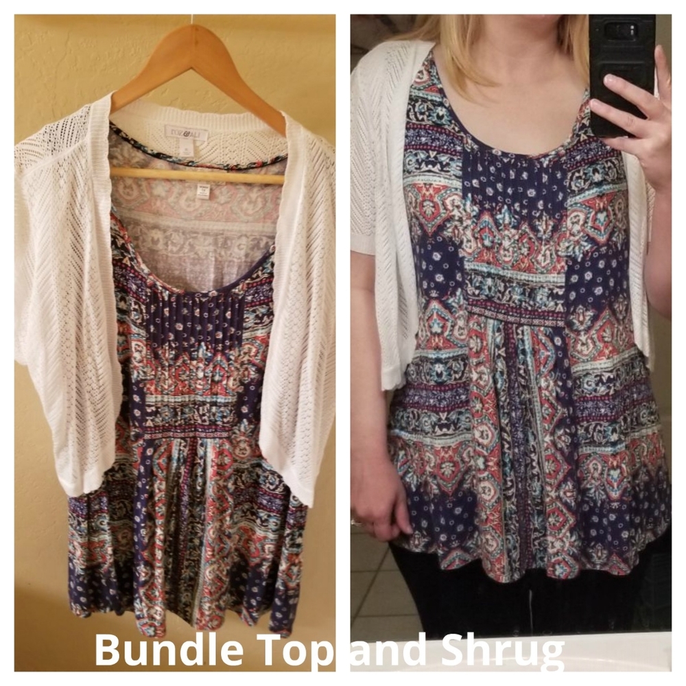 2 item bundle top and shrug cardigan XL